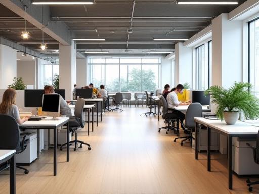 Offener Coworking Bereich mit modernen Arbeitsplätzen