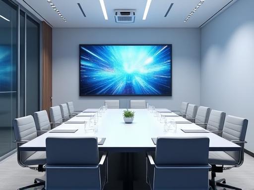 Moderner Konferenzraum mit grosser Präsentationstechnik